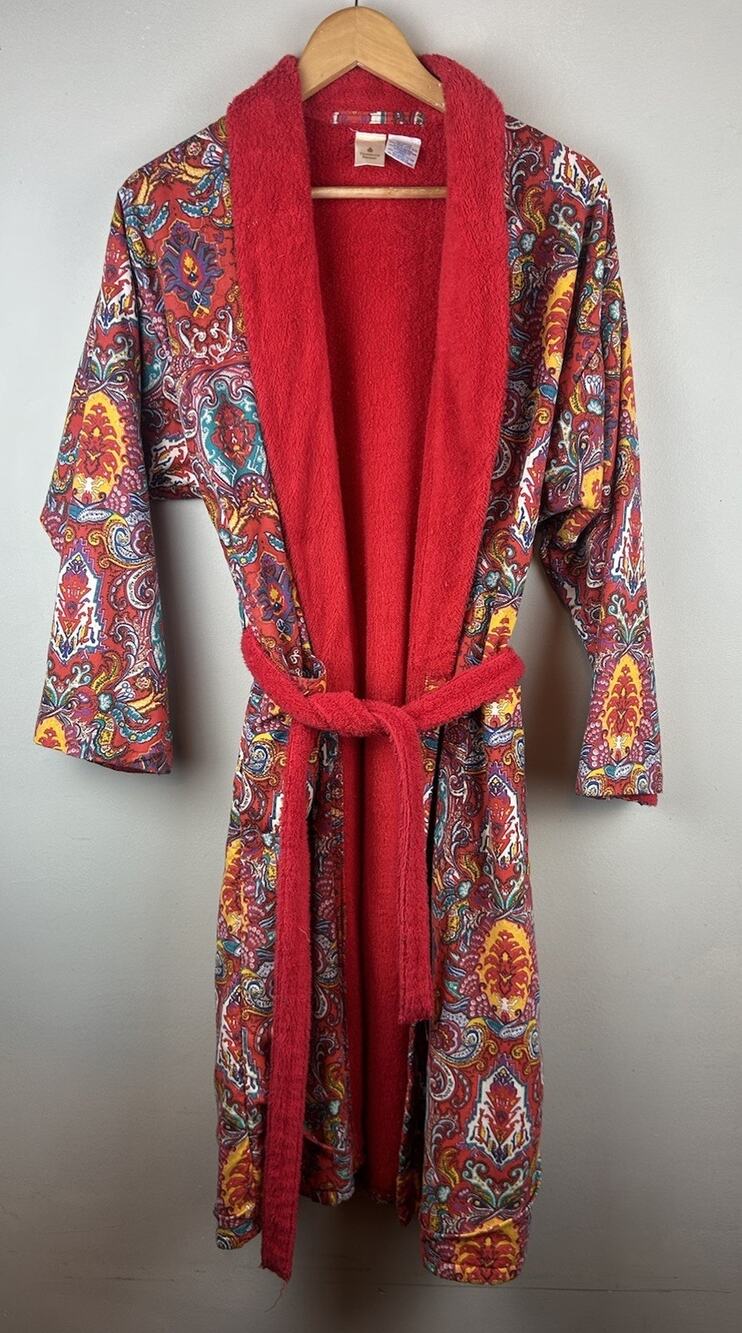 Vintage Victoria’s Secret Women’s Paisley Robe Terry Lining One Size